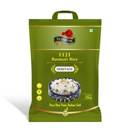 Red Rose Heritage Basmati Rice, Extra Long Grain, Aged rice, 10 KG