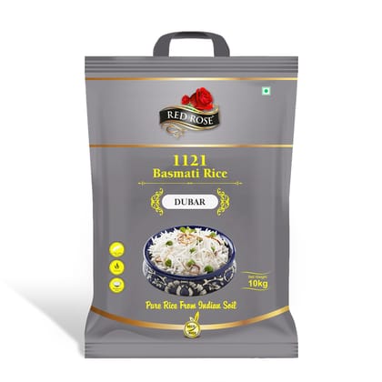 Red Rose Dubar Basmati Rice, Perfect for Everyday Use, Aromatic and Fluffy Grains, 10 KG