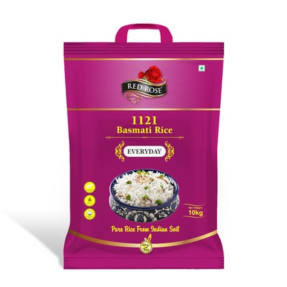 Red Rose Everyday Basmati Rice, Naturally Aged, Perfect for Everyday Use, 10 KG