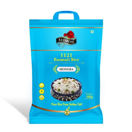 Red Rose Mongra Basmati Rice, Naturally Aged, Perfect for Everyday Use, 10 KG