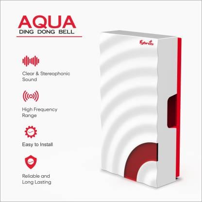 Fybros Aqua Red & White Ding Dong Door Bell with Stereophonic Digital Sound, 9002