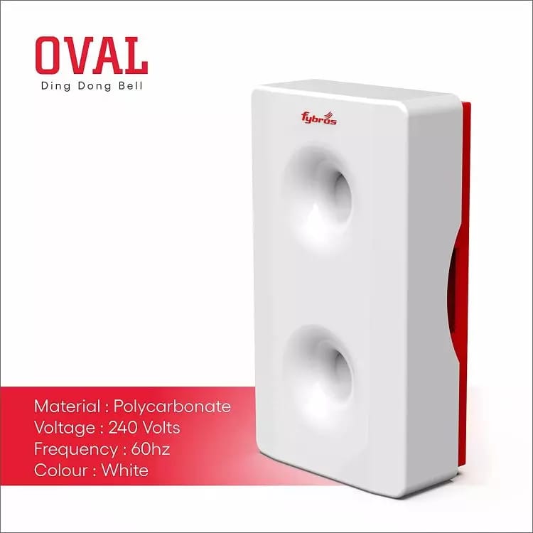 Fybros Bella Red & White Ding Dong Door Bell with Stereophonic Digital Sound, 9005