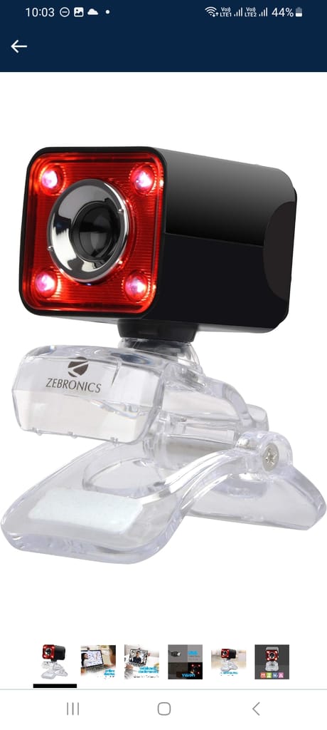 Zebronics Zeb-Crystal Pro Web Camera with USB Powered,3P Lens,Night Vision and Built-in Mic(RED) - Camera | Buy online on ZillyBuy