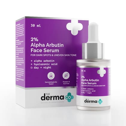 The Derma Co 2% Alpha Arbutin Face Serum For Dark Spots & Uneven Skin Tone, 30ml