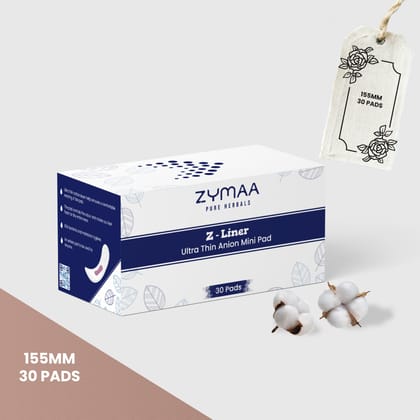 Z-Liner UltraThin Anion Mini Pads for Leaks and Discharge - Unisex (30 Pads)
