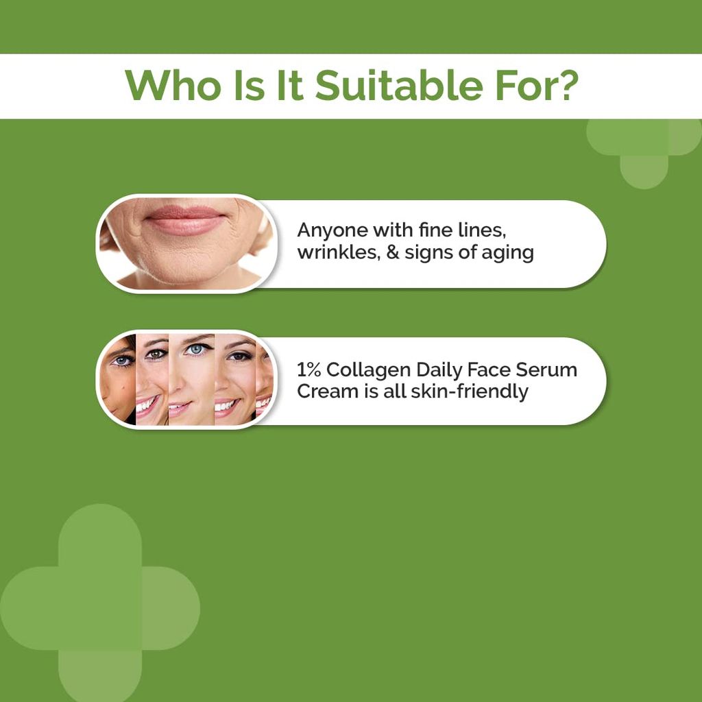 The Derma Co 1% Collagen Daily Face Serum-Cream with Green Tea & Hyaluronic Acid For Plump & Tight Skin - 50 g