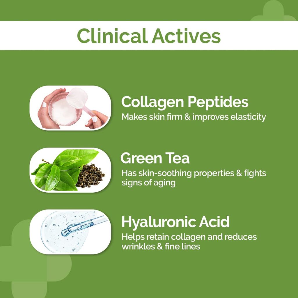 The Derma Co 1% Collagen Daily Face Serum-Cream with Green Tea & Hyaluronic Acid For Plump & Tight Skin - 50 g