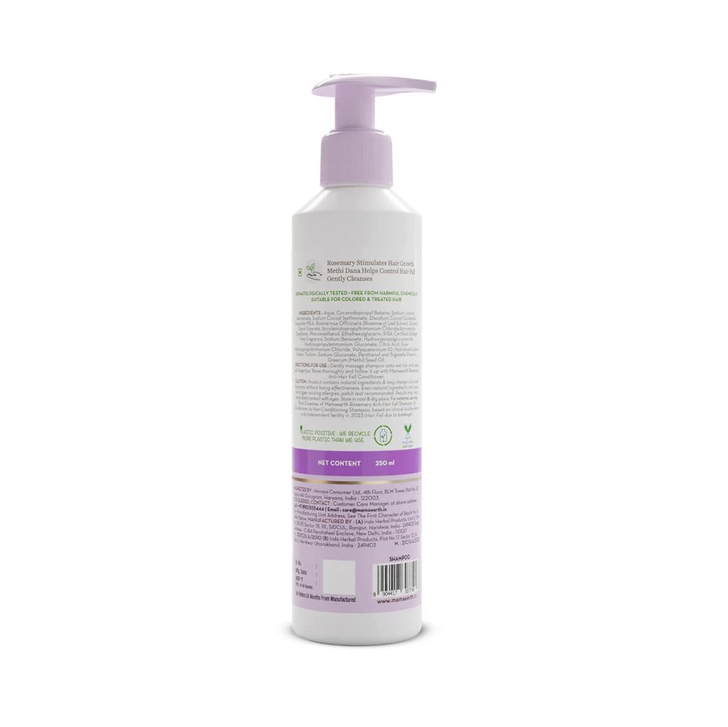 Rosemary Anti-Hair Fall Shampoo with Rosemary & Methi Dana for Reducing Hair Loss & Breakage - 250 ml