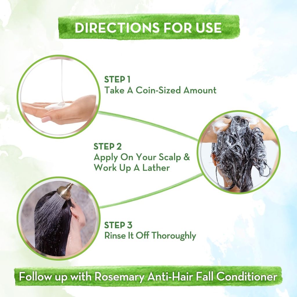 Rosemary Anti-Hair Fall Shampoo with Rosemary & Methi Dana for Reducing Hair Loss & Breakage - 250 ml