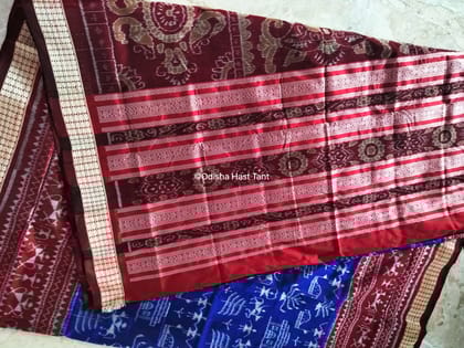Blue-Maroon Exclusive Sambalpuri Pata Saree