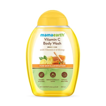 Mamaearth Vitamin C Body Wash with Vitamin C & Honey, Shower Gel for Skin Illumination - 300ml