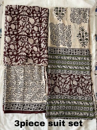 Hand block printed Cotton Suit