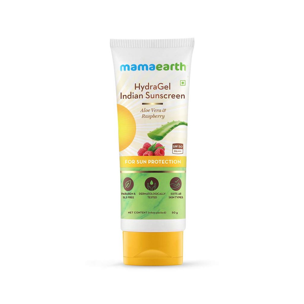 Mamaearth's Ultra Light Indian Sunscreen with Carrot Seed, Turmeric and SPF 50 PA+++ - 80ml