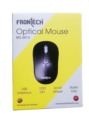 Frontech MS0013: Compact Wired Mouse for Maximum Portability & Affordability - Easy Control, Reliable Performance