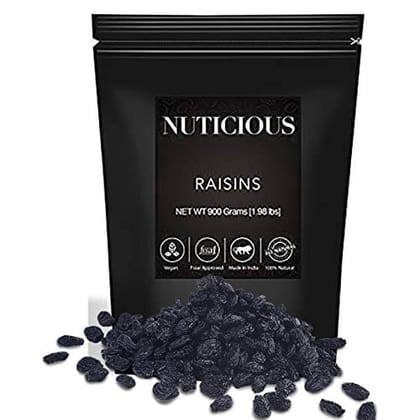 NUTICIOUS Black Raisins (Kishmish) - 900 G
