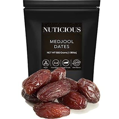 NUTICIOUS Medjool Dates Jumbo (Khajur)-900 gm