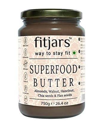 FITJARS Superfood Butter (Almonds,Walnut Hazelnut,chia,Flax) , 750 g