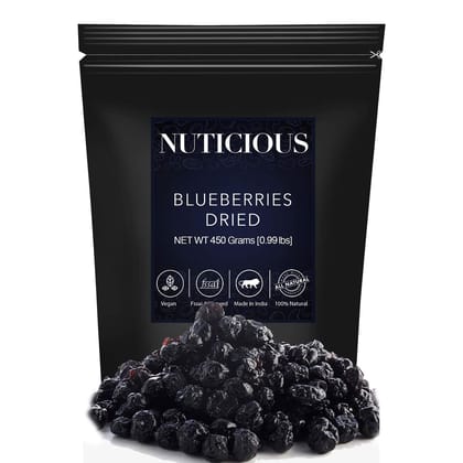 NUTICIOUS Dried Blueberries- 450 gm