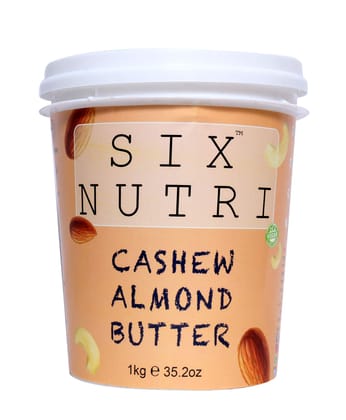 SIXNUTRI All Natural Stone Ground Keto Vegan Diet Cashew Almond Butter-1 KG