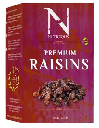 Nuticious Gourmet Foods Premium Black Raisins /Kishmish - 250 gm Dryfruits & Berries,Nuts