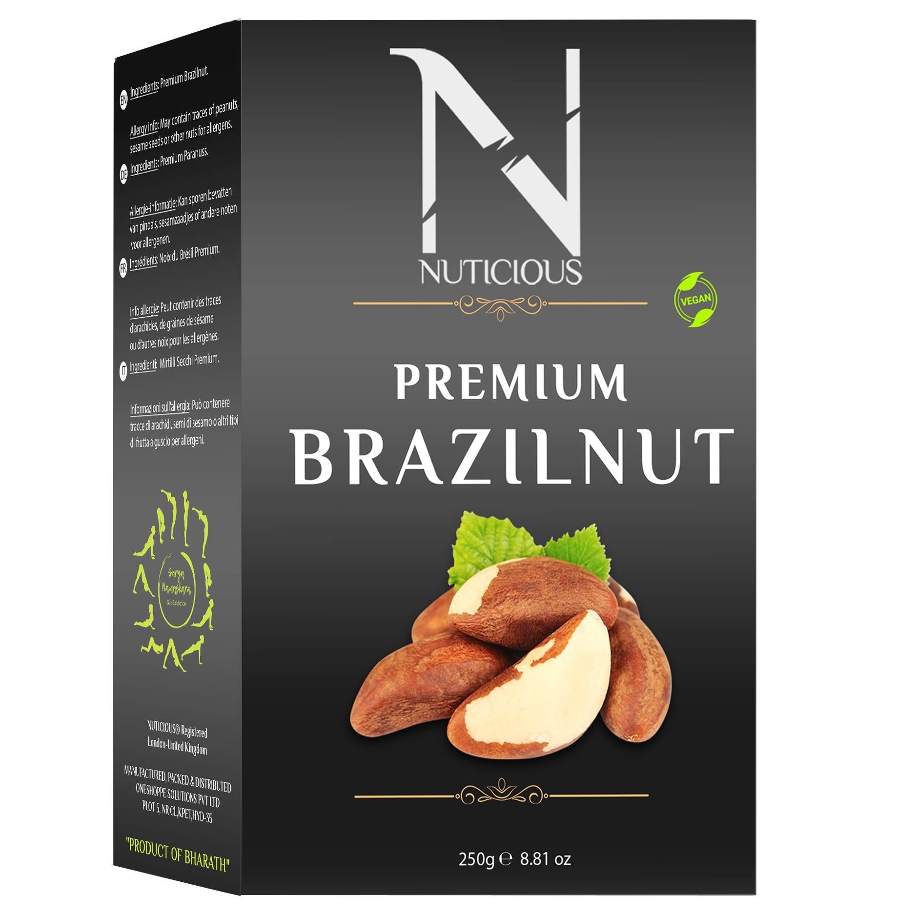 NUTICIOUS Gourmet Food Premium Brazilnut Raw-250 gm