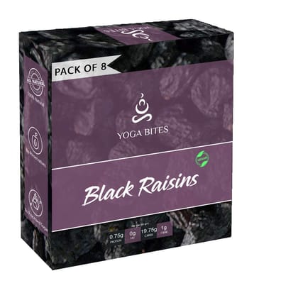 Yogabites Dry Roasted Black Raisins-25G Pack of 8�