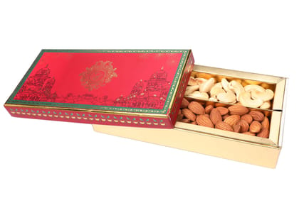 NUTICIOUS -Dry Fruit Gift Box 300 gm Assorted Dry Fruits Rosted Almonds & Cashews with Almond Butter 40 Ge (Gift for Friends / Relatives)