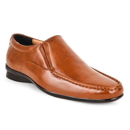 Paragon Tan Formal Slip-On Shoes for Men