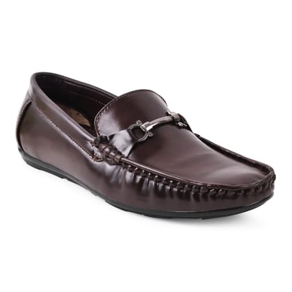 Paragon Brown Formal Slip-On Loafers for Men with Metal Accents
