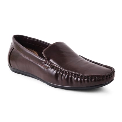 Paragon Brown Formal Slip-On Loafers for Men
