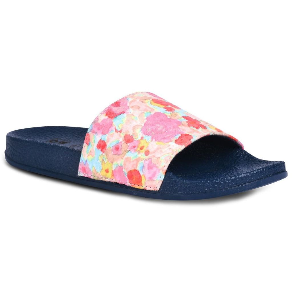Paragon Cushion Comfort Pink Floral Slides for Women