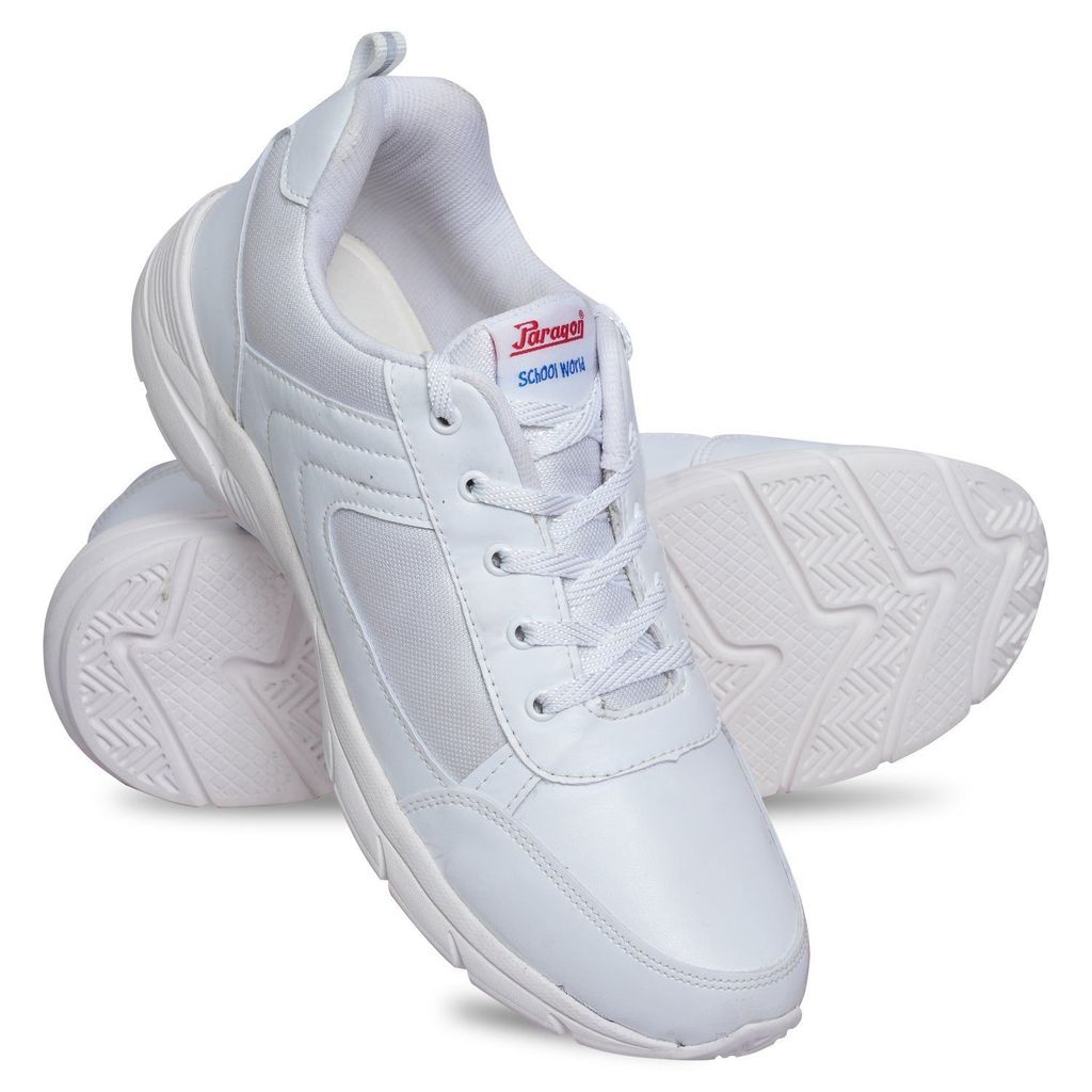 Paragon Ultra Comfortable, Lightweight and Durable Boy's White School Shoes for Everyday Use |Uniform Shoes with Lace-Up Closure and Breathable Outer Fabric