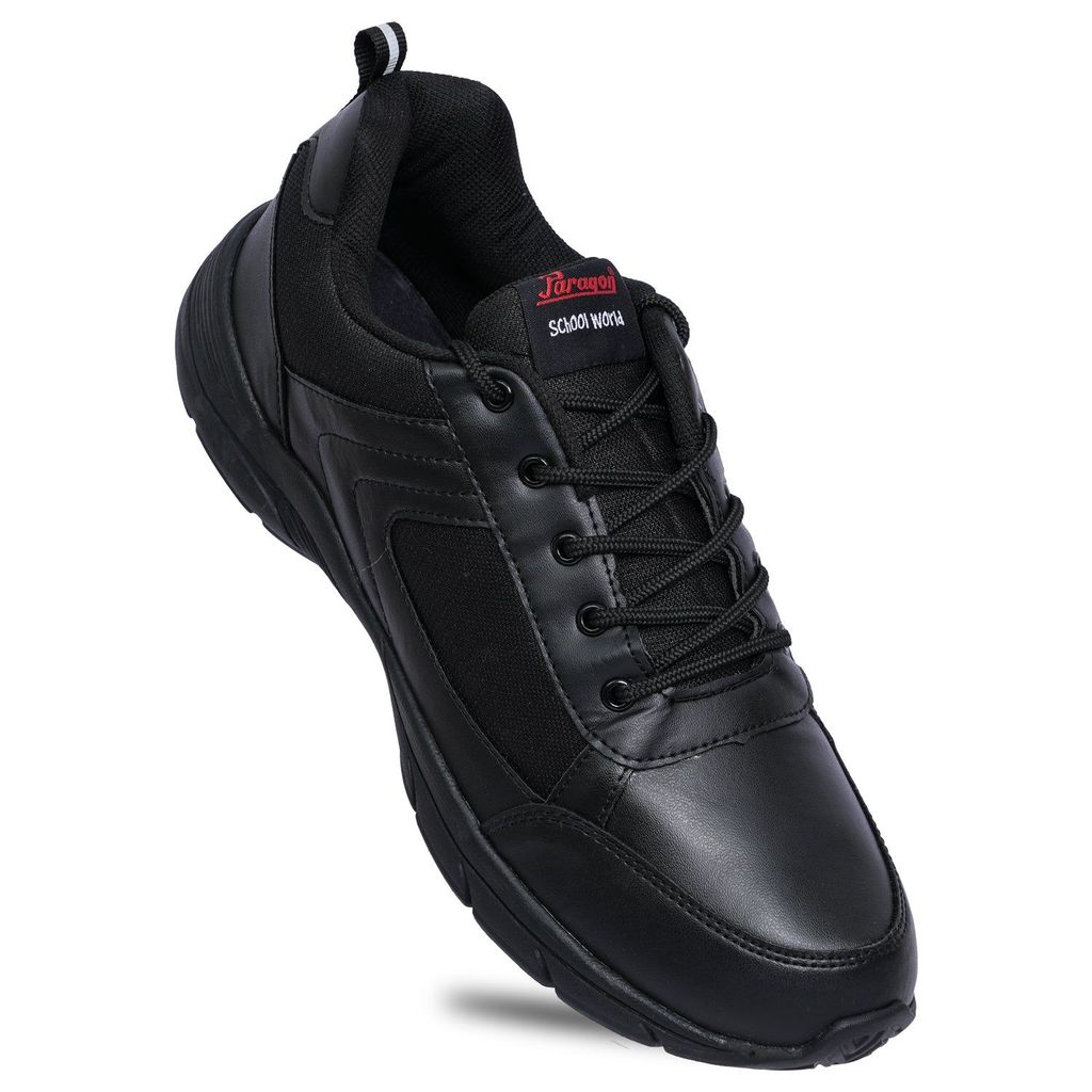 Paragon Ultra Comfortable, Lightweight and Durable Boy's Black School Shoes for Everyday Use | Uniform Shoes with Lace-Up Closure and Breathable Outer Fabric