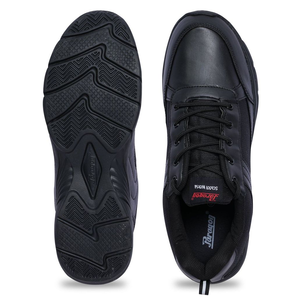 Paragon Ultra Comfortable, Lightweight and Durable Boy's Black School Shoes for Everyday Use | Uniform Shoes with Lace-Up Closure and Breathable Outer Fabric