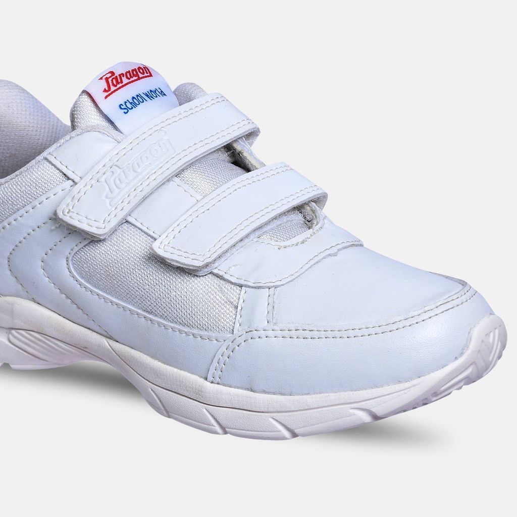 Paragon Ultra Comfortable, Lightweight and Durable Boy's & Gir's White School Shoes for Sports & Everyday Use | White Uniform Shoes with Velcro Closure and Breathable Outer Fabric
