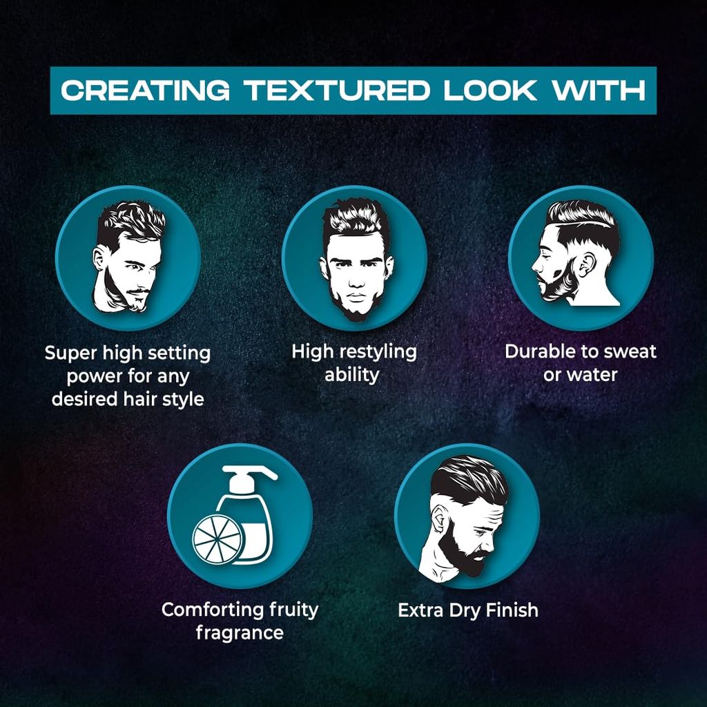 Gatsby Texturizing Clay - Mat Lift | For Super Strong Hold, More Volume & Extra Dry Look | Stylish Matte Finish | Anytime Restylable Hair Styling Clay Wax | Hair Wax For Men | 75gm