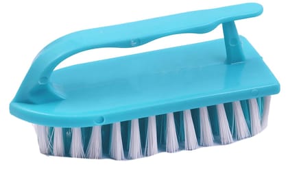 SHAGUN Cloth Cleaning Brush with Handle | Cloth Scrubbing Brush | Brush for Cleaning Shoes, Sink, Tiles, Bathroom, Kitchen | Laundary Brush |(14 x 6 cm) - Pack of 1(Blue)