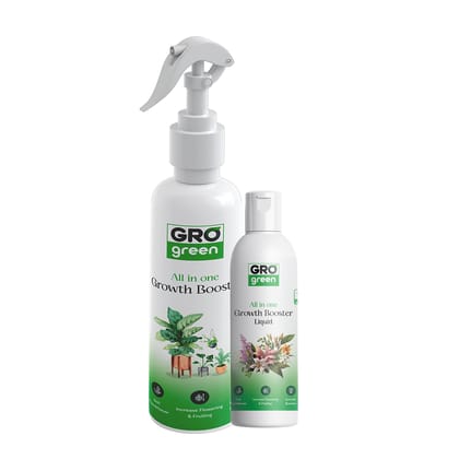 Gro Green 100% Natural All in One Growth Booster Liquid Fertilizer Spray+Liquid Bottle suitable for All Indoor and Outdoor Plants