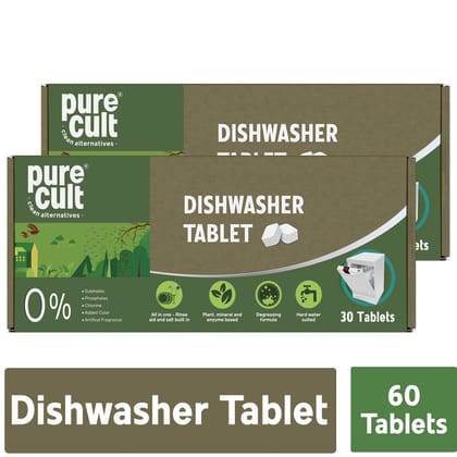 PureCult Dishwasher Tablet - 30 Tablets Combo (Pack of 2)