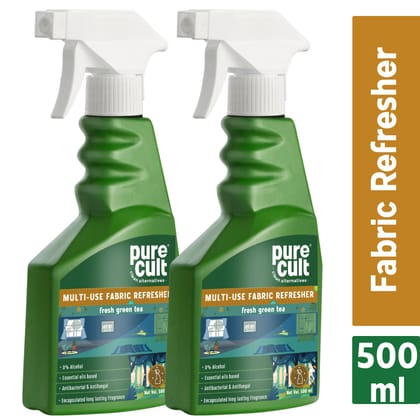 PureCult Multi-Use Fabric Refresher Fresh Green Tea 500 ml Combo (Pack of 2)