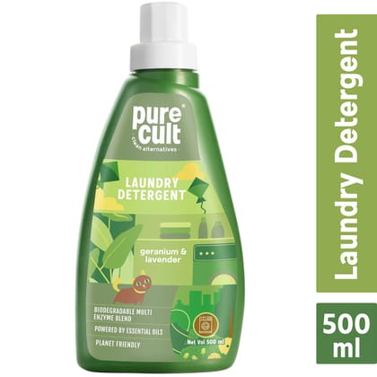 PureCult Laundry Detergent 500ml | With Geranium & Lavender Essential Oils