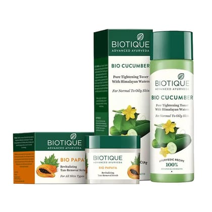 Biotique Bio Daily Skincare Duo (Scrub 75 gm  & Toner 120 ml)