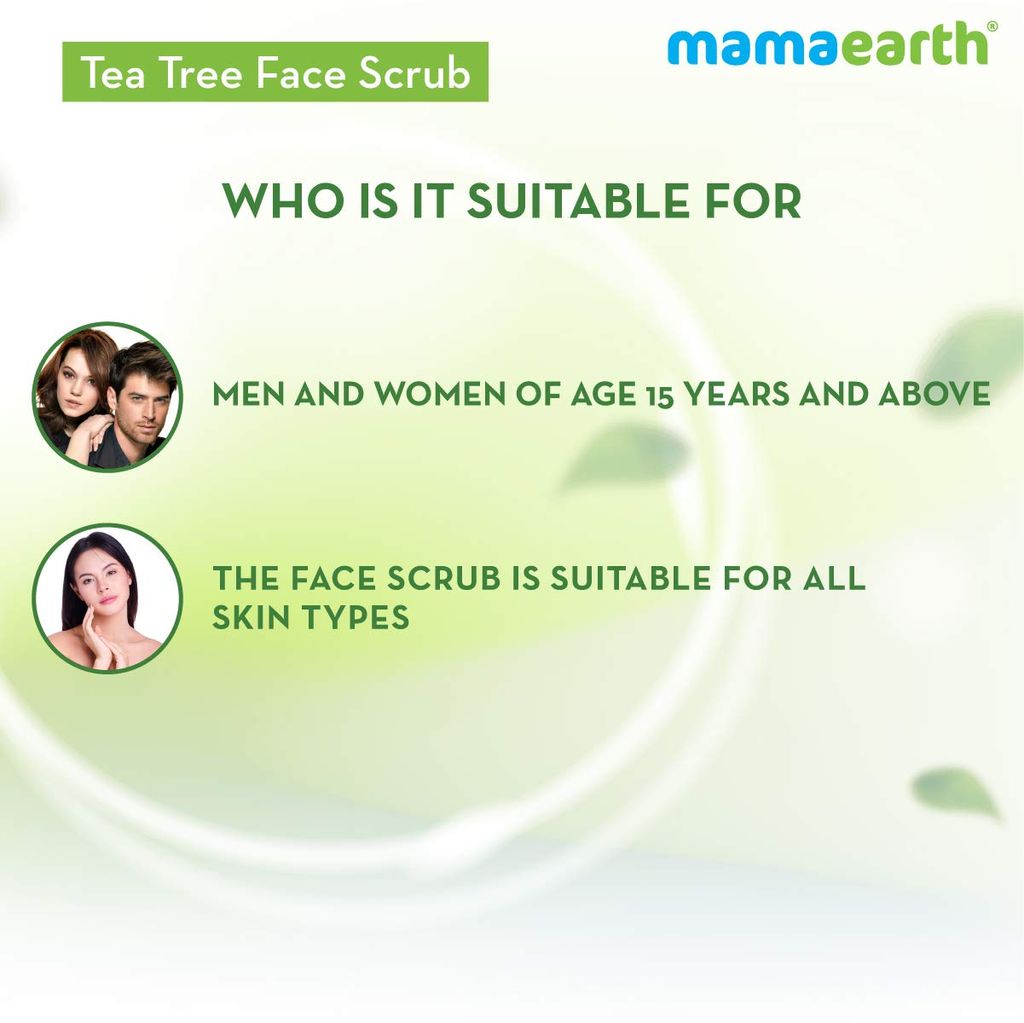 Mamaearth Tea Tree Face Scrub with Tea Tree and Neem for Skin Purification - 100g