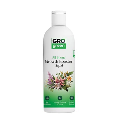 Gro Green 100% Natural All in One Growth Booster Liquid Fertilizer suitable for all Indoor and Outdoor Plants