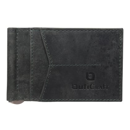 QufiCraft Genuine Leather Card Holder Wallet | Credit/Debit Card/Slim Minimalist | Office ID for Mens and Boys (5 Card Slots) (Green)
