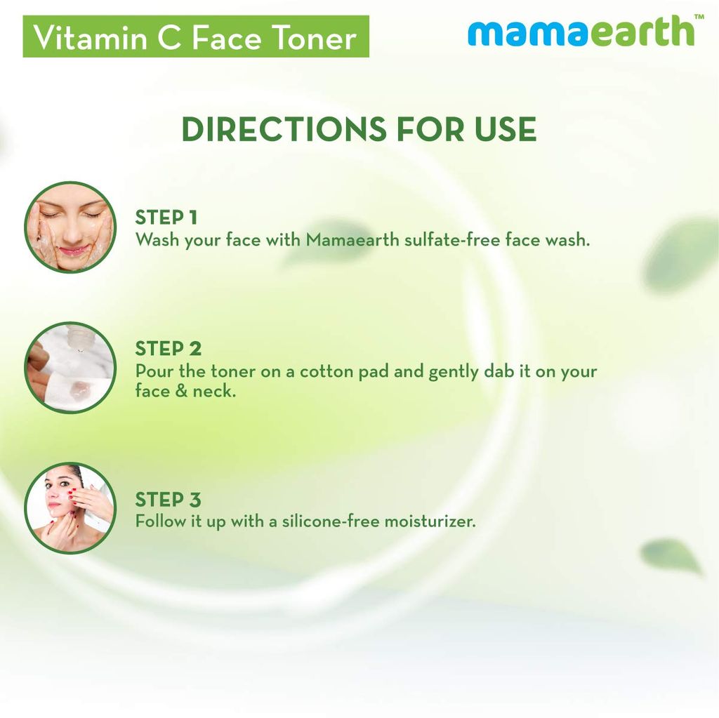 Mamaearth Vitamin C Liquid Toner For Face with Vitamin C & Cucumber for Pore Tightening, 200 ml