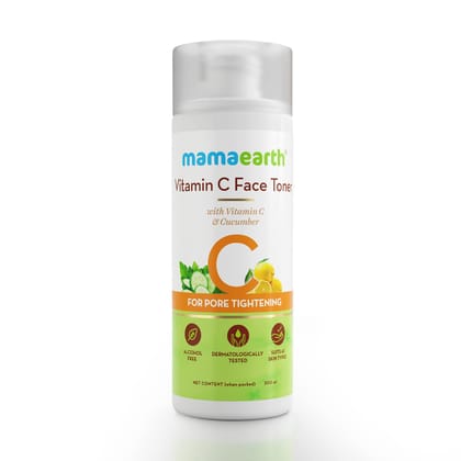Mamaearth Vitamin C Liquid Toner For Face with Vitamin C & Cucumber for Pore Tightening, 200 ml