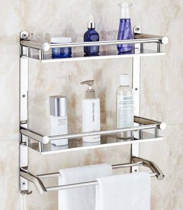 Premium Towel rack Abs and Folding Towel Rack/Towel Hanger/Towel Stand/Holder/Bathroom Accessories, Stainless Steel Silver Towel Holder  (Stainless Steel)