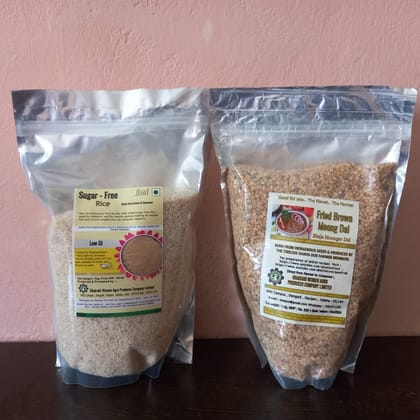 Sugar free rice & Roasted moong dal
