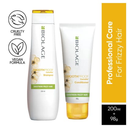Matrix Biolage Smoothproof 2-Step Professional Regime, 72 Hrs Frizz Control ( Shampoo 200 ml + Conditioner 98 gm) Pack of 2 Matrix Biolage Smoothproof 2-Step Professional Regime, 72 Hrs Frizz Control ( Shampoo 200 ml + Conditioner 98 gm) Pack of 2